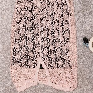 Vintage looking Unique flower pattern Midi skirt